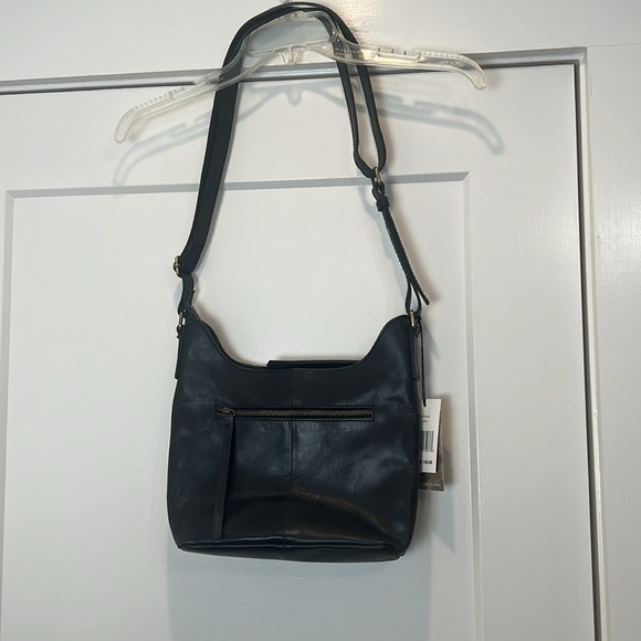 Born Elegant Black Leather Shoulder Bag NWT! - Picture 5 of 12
